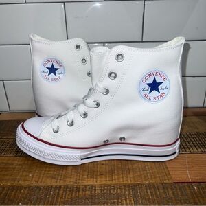 Converse Women All Star Platform  Hidden Wedge Heel Sneakers Chuck Taylor White